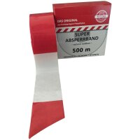 Absperrband, 80mm breit, 500m lang, rot/weiß